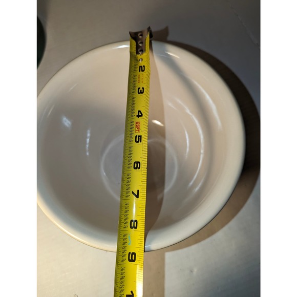 Set of 2 Nesting Mixing Bowls Evergreen & White Pottery New Creative Tableware - Picture 15 of 16